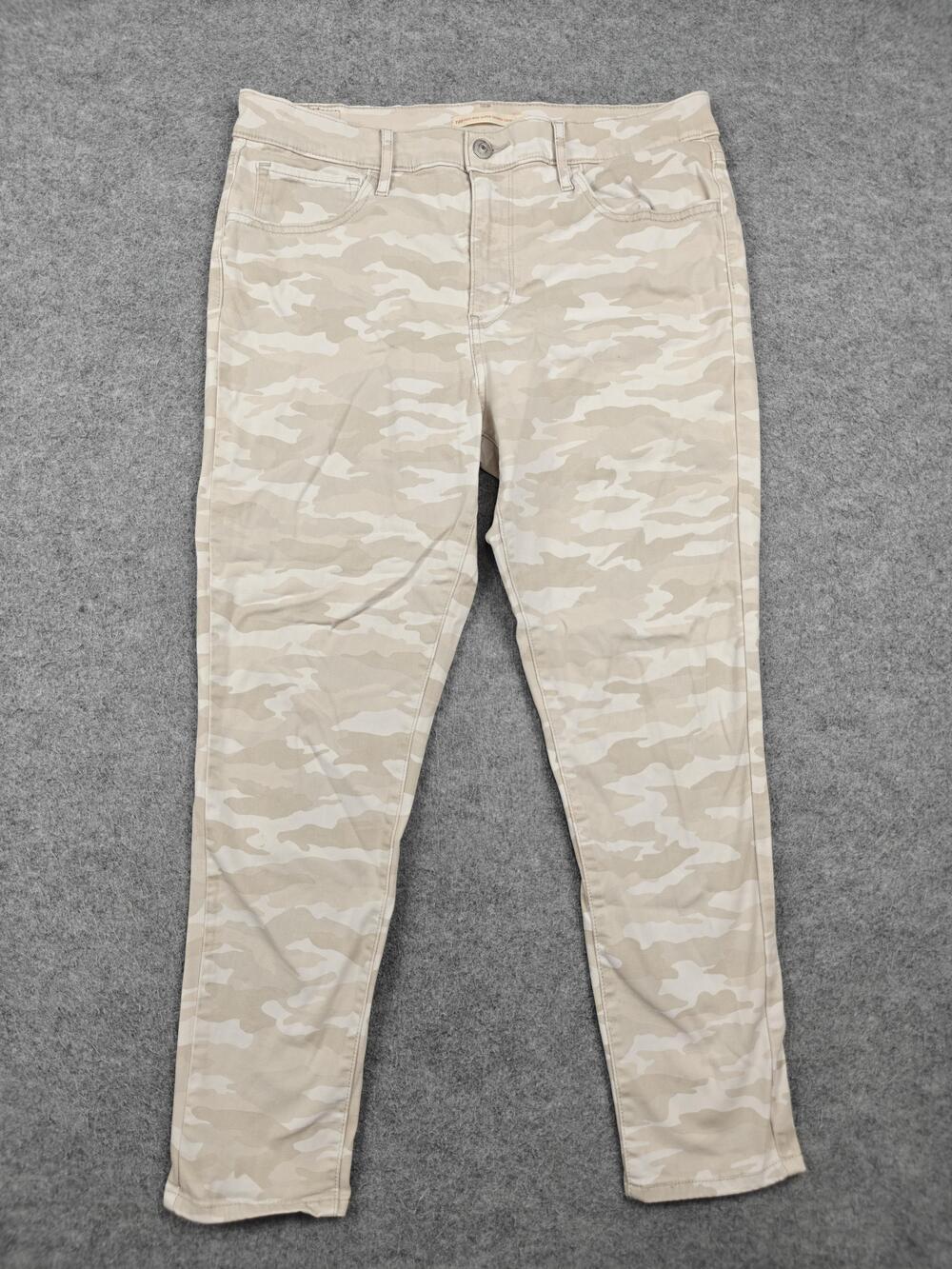 Levi's 720 High Rise Super Skinny Crop Jeans Womens 31 Beige Camo Stretch